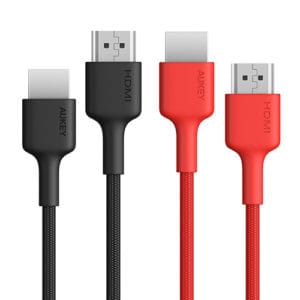 AUKEYCB-H01 BK HDMI Cable 2 meter (2-Pack) - Black & Red