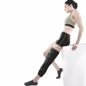 Knee Stabler - Long (19" Brace) |Ideal firm Knee support that limits knee motion & stabilizes the knee with mediolateral metal supports | Color - Black