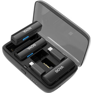 BOYA Microphone w-case with lightning-Type C- 3.5mm connector