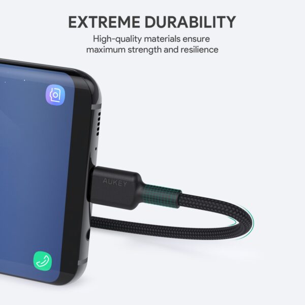 AUKEY CB-CD30 Braided Nylone USB 2.0 to USB C Cable (0.9m) - الصورة 4