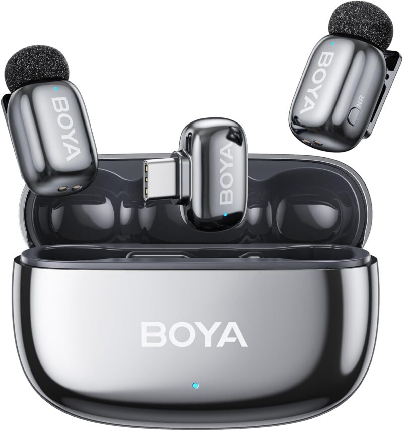 BOYA Mini 2.0 - 1 RX * 2TX - Type C Connector with Charging Case, Ai Noise Cancellation- Space Grey