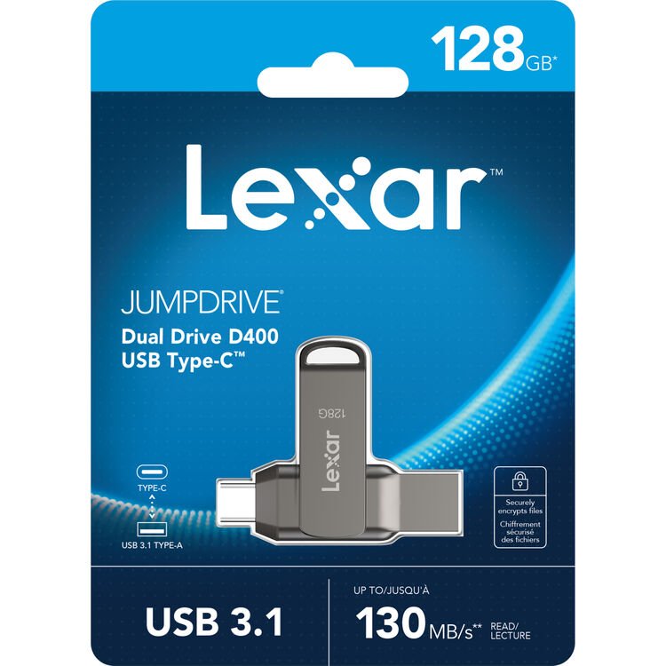 Lexar 128GB JumpDrive Dual Drive D400
